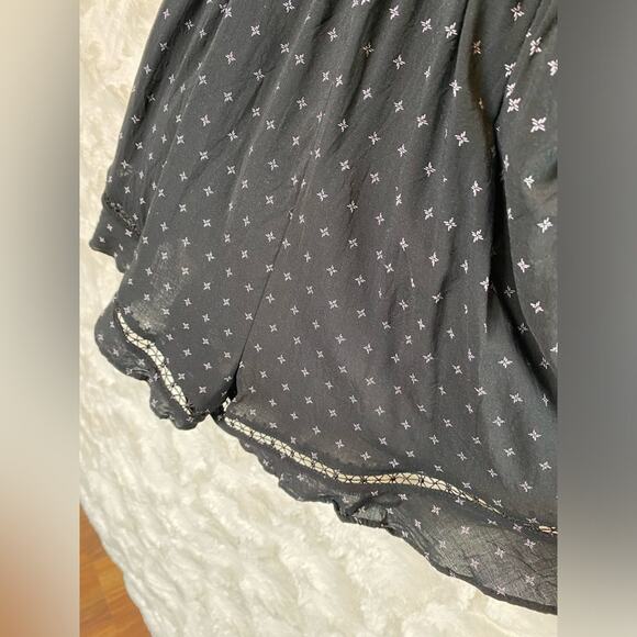 Free People Intimately Women's One Of These Days Romper Small Ruffle Black Print - Picture 10 of 14